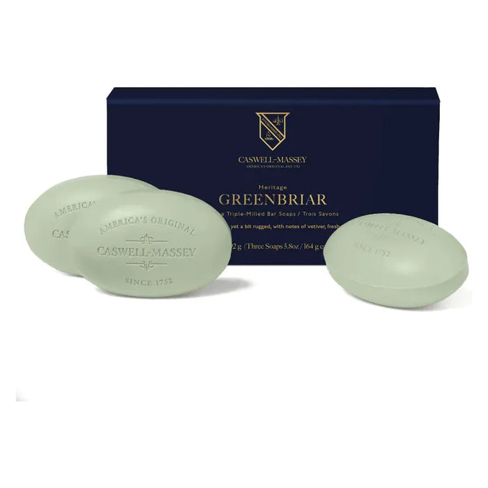 Caswell-Massey Heritage Greenbriar Three Triple-Milled Bar Soaps Set 3-5.8oz/164g