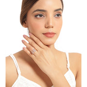Bids.com 14K Rose Gold Plated 3.30 Carat Genuine Morganite .925 Sterling Silver Ring Rings