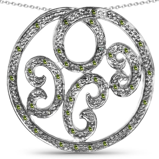 Bids.com 0.22 Carat Genuine Green Diamond .925 Sterling Silver Pendant Pendants