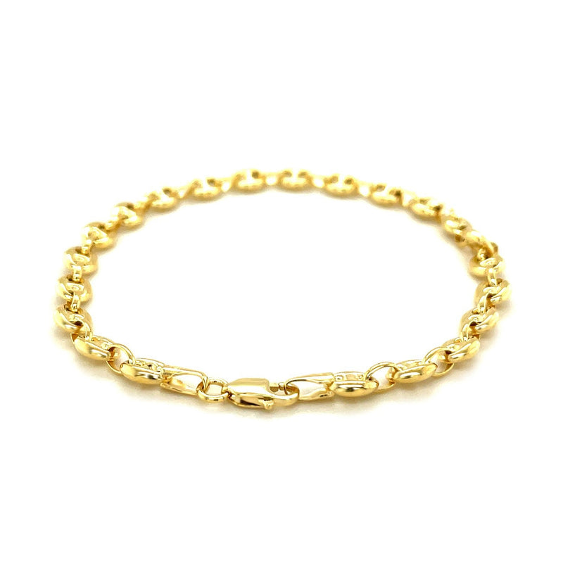 Bids.com 4.7mm 14k Yellow Gold Puffed Mariner Link Bracelet Bracelets