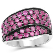 Bids.com 2.33 Carat Genuine Ruby .925 Sterling Silver Ring Rings