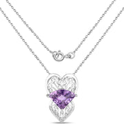 Bids.com 5.80 Carat Genuine Amethyst .925 Sterling Silver Pendant Pendants