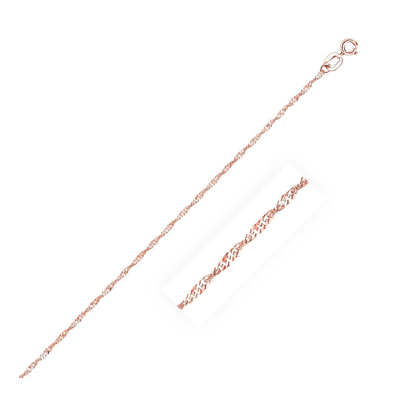 Bids.com 14k Rose Gold Singapore Chain 1.0mm Necklaces