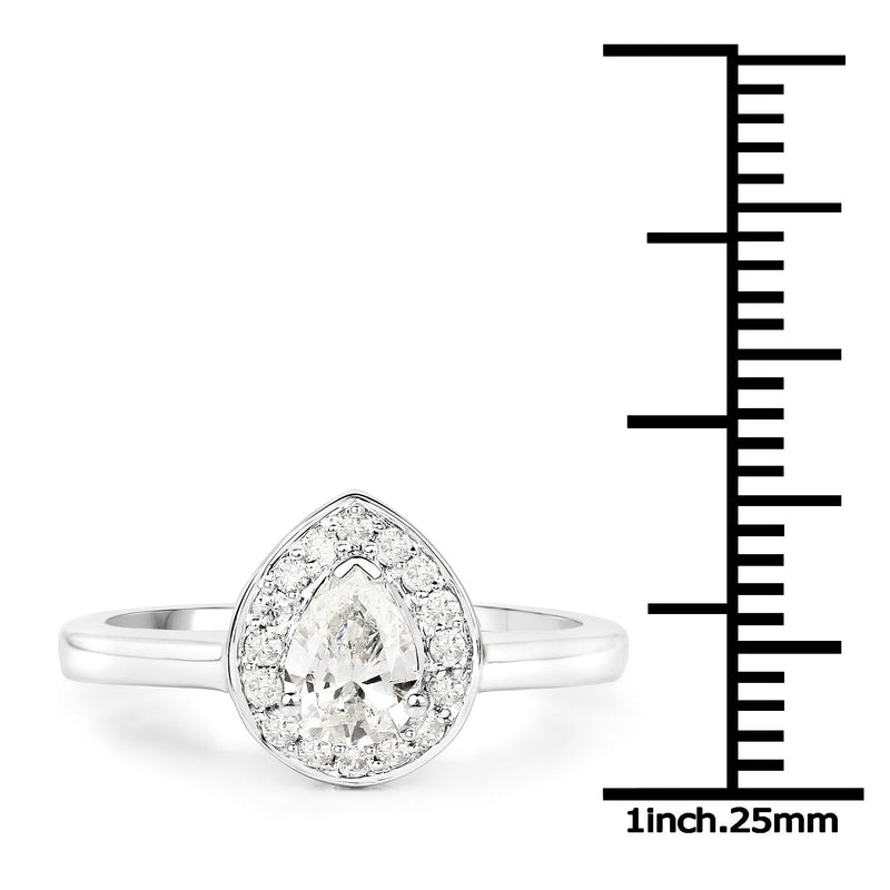 Bids.com 14K White Gold 0.64 Carat Genuine White Diamond Ring Rings