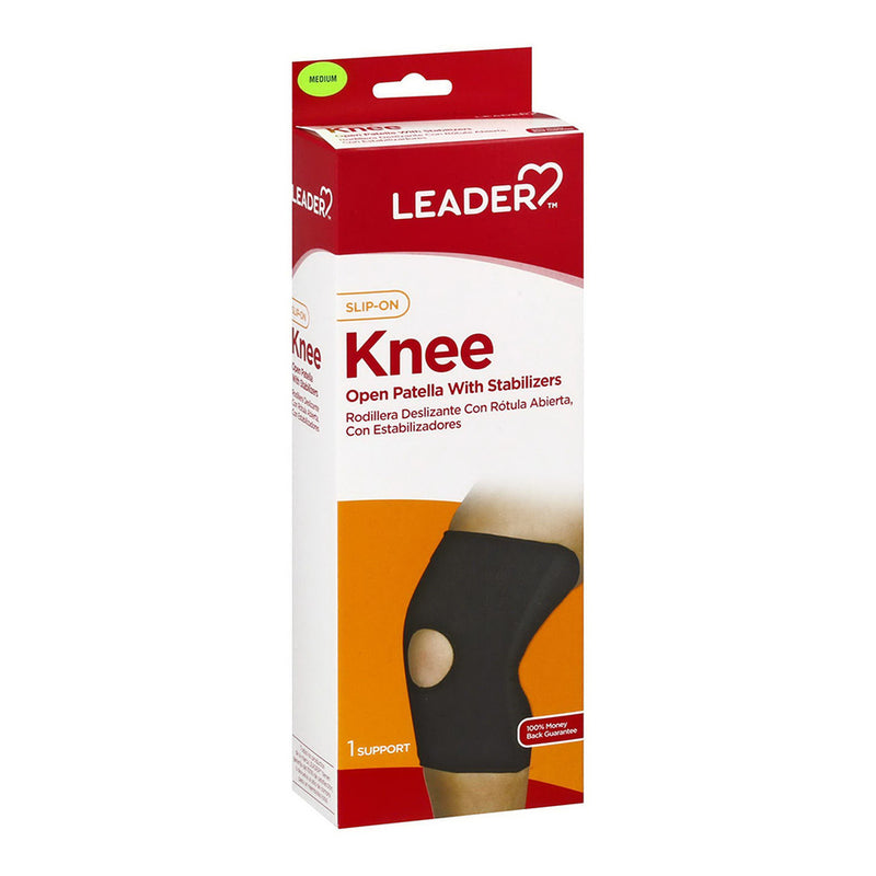 Leader Leader(Tm)Knee Open Patella W/Stabilizers Slip On Black Small/Medium 1Ct Knee Support