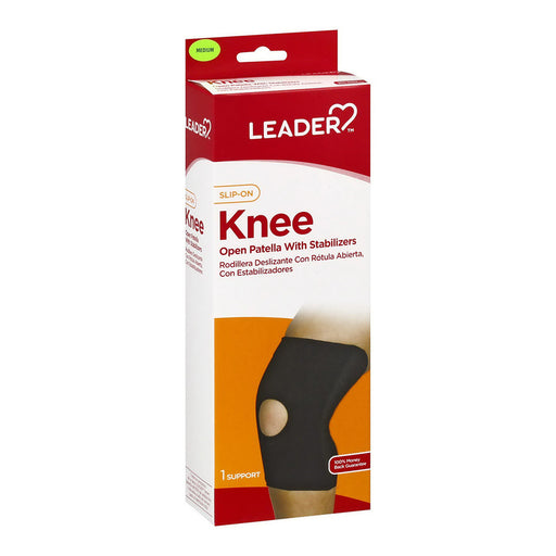 Leader Leader(Tm)Knee Open Patella W/Stabilizers Slip On Black Small/Medium 1Ct Knee Support