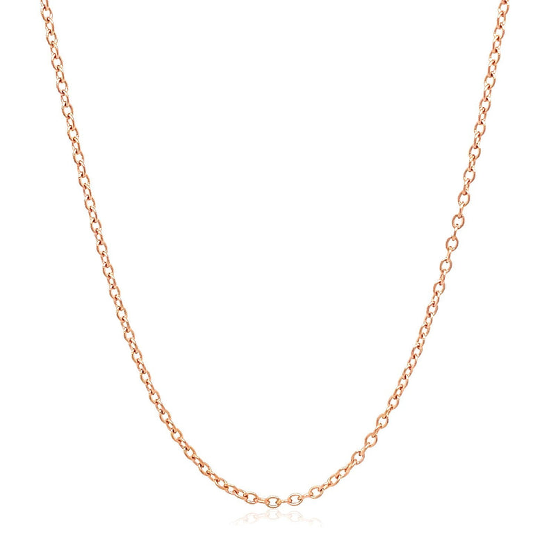 Bids.com 18k Rose Gold Round Oval Link Chain 1.5mm Necklaces