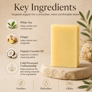 Timeless Organics Skin Care White Tea + Ginger Shave Bar Bar Soap Light Gray