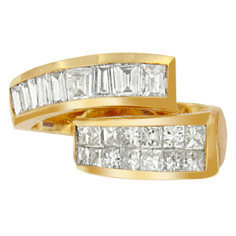 Bids.com 14K Yellow Gold 1 5/8 cttw Princess and Baguette Cut Diamond Fashion Pendant Necklace (G-H, VS2-SI1) Necklaces