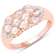 Bids.com 1.50 Carat Genuine Morganite .925 Sterling Silver Ring Rings