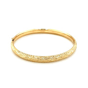Bids.com 14k Yellow Gold Diamond Cut Design Dome Motif Children's Bangle Bracelets