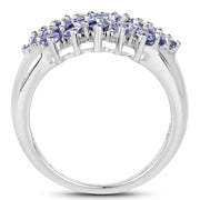 Bids.com 2.03 Carat Genuine Tanzanite .925 Sterling Silver Ring Rings