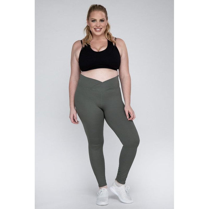 Plus Size V Waist Full Length Leggings