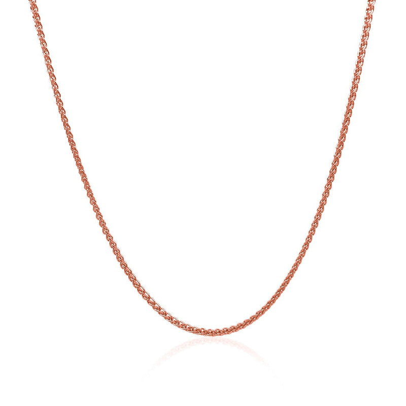 Bids.com 14k Rose Gold Diamond Cut Round Wheat Chain 1.1mm Necklaces