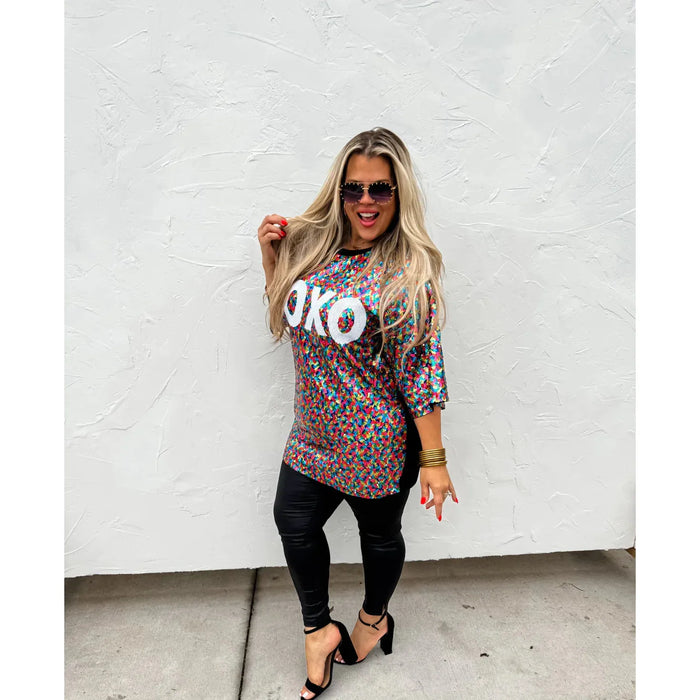 BLAKELEY | XOXO Sequin Top