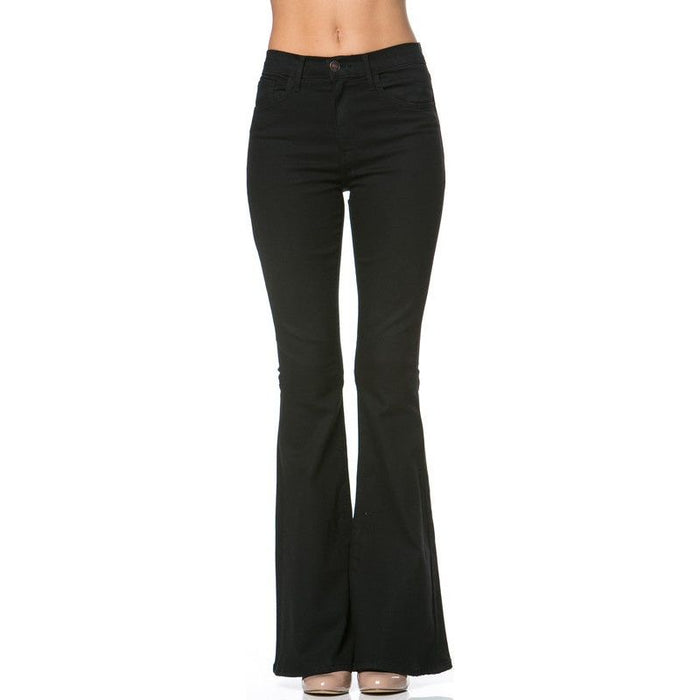 High Waist Flare Denim Pants Chocolate