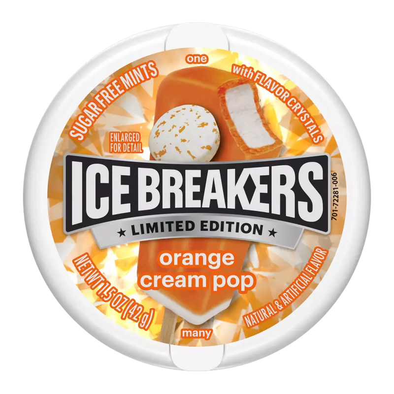 Ice Breakers Ice Breakers Orange Cream Pop Limited Edition Sugar Free Mints 1.5 Oz Candy & Chocolate