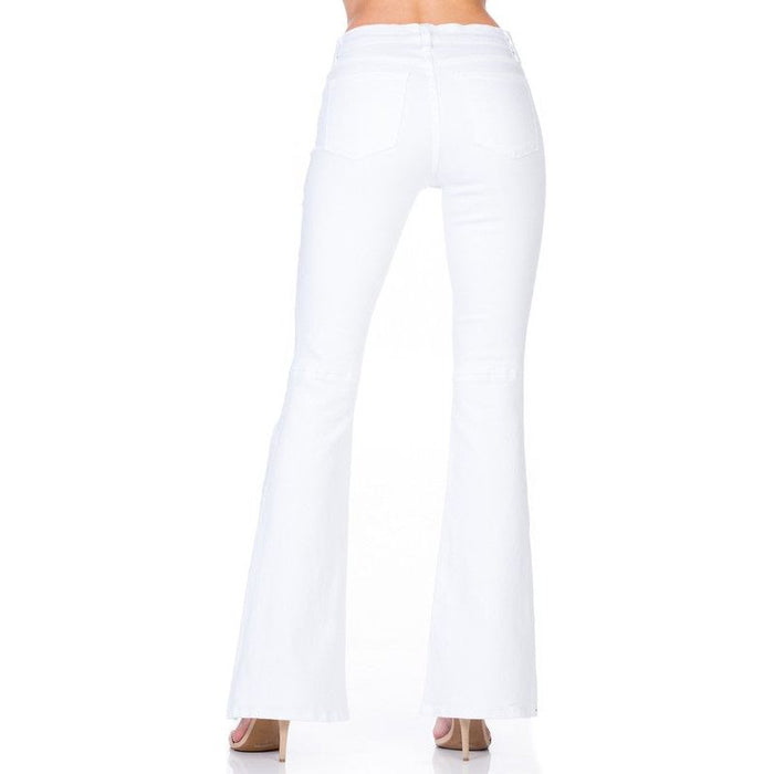 High Waist Flare Denim Pants Chocolate