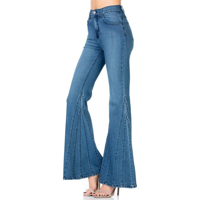 High Waisted Wide Mermaid Flare Denim Jeans