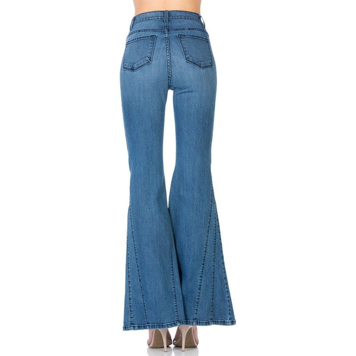 High Waisted Wide Mermaid Flare Denim Jeans