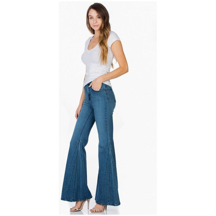 High Waisted Wide Mermaid Flare Denim Jeans