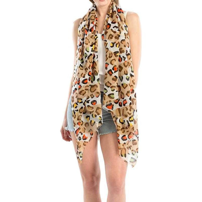 Mix Color Cheetah Printed Scarf