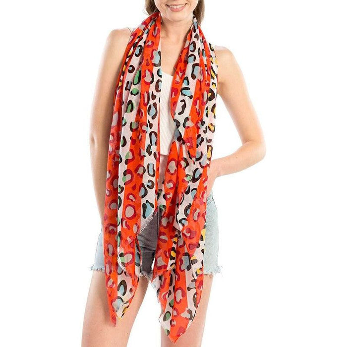 Mix Color Cheetah Printed Scarf