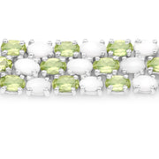 Bids.com 19.73 Carat Genuine Opal and Peridot .925 Sterling Silver Bracelet Bracelets