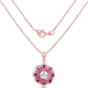 Bids.com 14K Rose Gold Plated 2.30 Carat Genuine Morganite, Rhodolite and Amethyst .925 Sterling Silver Pendant Pendants