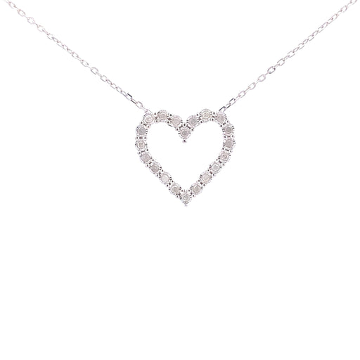 Bids.com .25ct Diamond Heart Love Pendant Sterling Silver Pendants