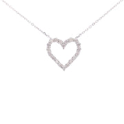 Bids.com .25ct Diamond Heart Love Pendant Sterling Silver Pendants