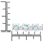 Bids.com 7.71 Carat Genuine Aquamarine and White Diamond .925 Sterling Silver Bracelet Bracelets