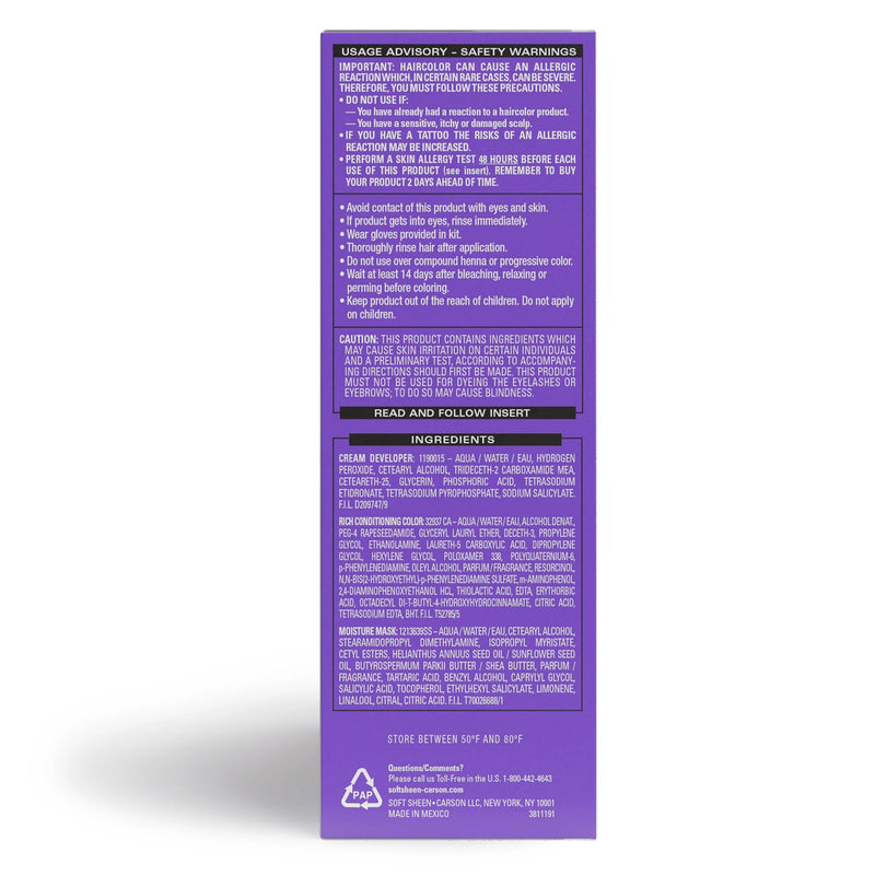 Mill's Beauty Supply Dark and Lovely Fade Resist Hair Color #371 - Jet Black Hair Color