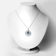 Bids.com 8.75 Carat Genuine Swiss Blue Topaz .925 Sterling Silver Pendant Pendants