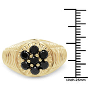 Bids.com 14K Yellow Gold Plated 1.40 Carat Genuine Black Diamond .925 Sterling Silver Ring Rings