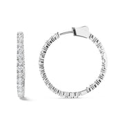 Bids.com 14K White Gold 5.00 Cttw Lab Grown Diamond Inside Out Hoop Earrings (F-G Color, VS1-VS2 Clarity) Earrings