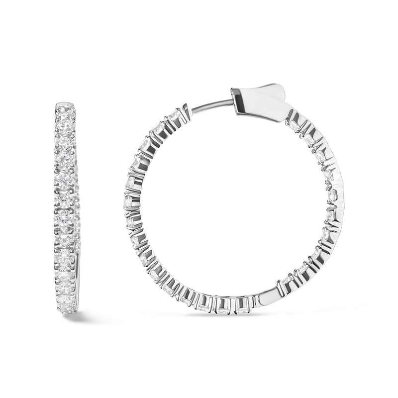 Bids.com 14K White Gold 5.00 Cttw Lab Grown Diamond Inside Out Hoop Earrings (F-G Color, VS1-VS2 Clarity) Earrings