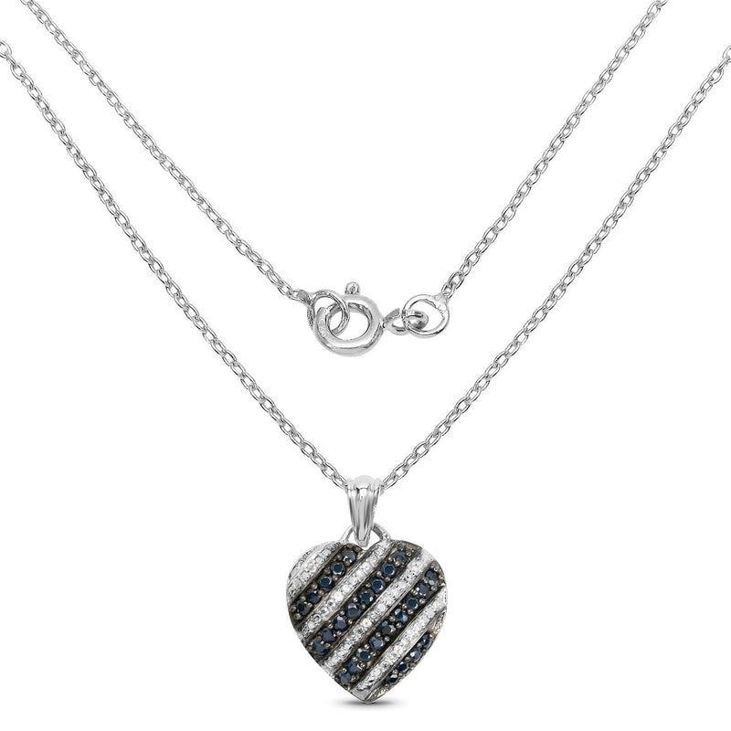 Bids.com 1.55 Carat Genuine Blue Sapphire and White Topaz .925 Sterling Silver Pendant Pendants