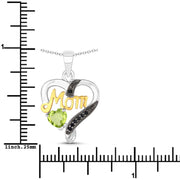 Bids.com 0.49 Carat Genuine Peridot and Black Spinel .925 Sterling Silver Pendant Pendants
