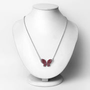 Bids.com 4.15 Carat Genuine Ruby and White Zircon .925 Sterling Silver Pendant Pendants