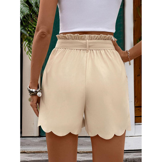 Frill Tied Shorts with Pockets