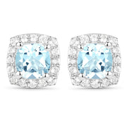 Bids.com 4.62 Carat Genuine Blue Topaz and White Topaz .925 Sterling Silver 3 Piece Jewelry Set (Ring, Earrings, and Pendant w/ Chain) Jewelry Sets