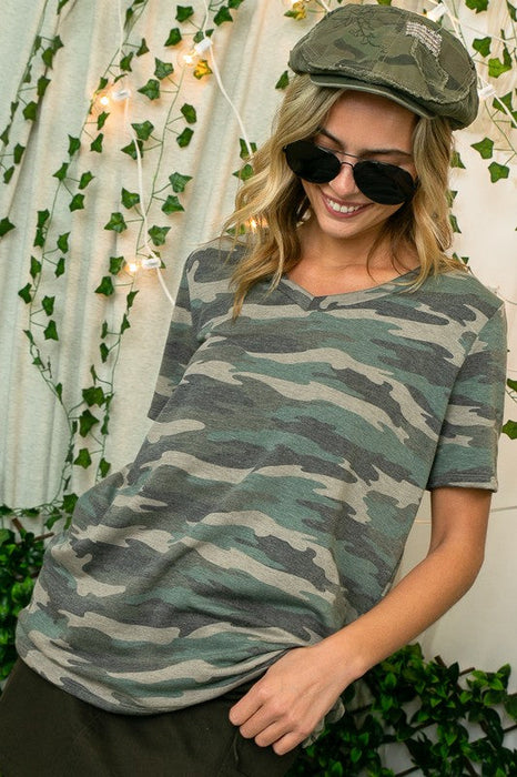 FRENCH TERRY CAMOUFLAGE BOXY TOP