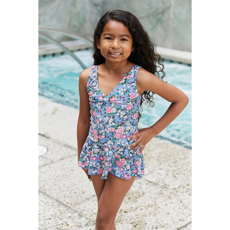 Marina West Swim Kid's Clear Waters Swim Dress in Aloha Forest