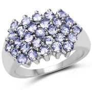 Bids.com 2.03 Carat Genuine Tanzanite .925 Sterling Silver Ring Rings