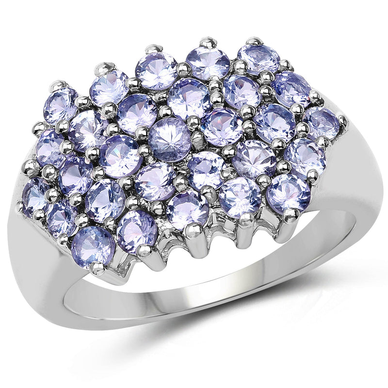 Bids.com 2.03 Carat Genuine Tanzanite .925 Sterling Silver Ring Rings