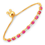 Bids.com 2.01 Carat Genuine Ruby and White Diamond .925 Sterling Silver Bracelet Bracelets