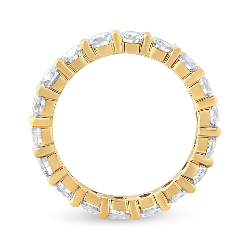 Bids.com 14K Yellow Gold 3.00 Cttw Shared Prong Set Round Cut Diamond Eternity Band (J-K Color, VS1-VS2 Clarity) - Ring Size 7 Rings