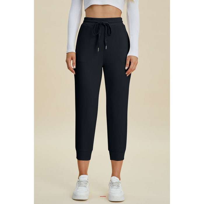 Basic Bae Full Size Air Scuba Drawstring High Waist Cropped Pants