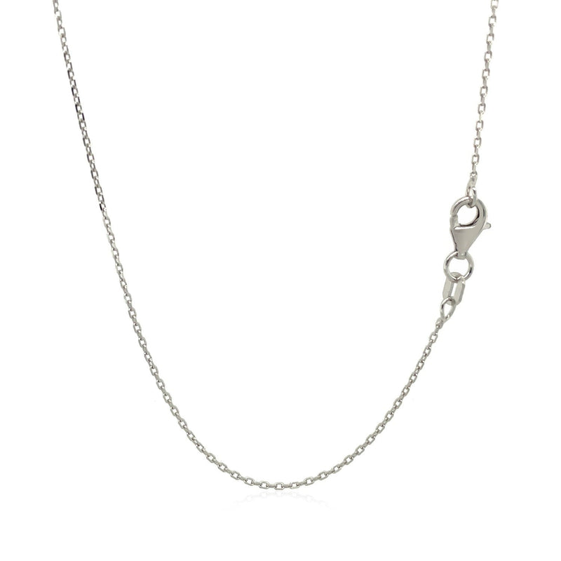 Bids.com 10k White Diamond Cut Cable Link Chain (0.87 mm) Necklaces